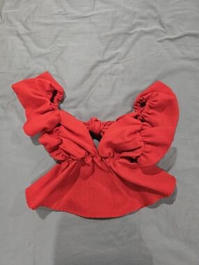 Boutique Glam Red Ruffle Crop Top